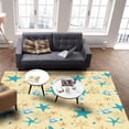 thumbnail image 3 of Coastal Cartoon Ocean Theme Area Rug, Yellow Blue Starfish Seaweed Outdoor Indoor Washable Rug, Art Floor Mat Indoor Rugs Soft Mats For Kids Room Bedroom Living Room Nursery, 3 of 7