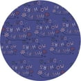 thumbnail image 1 of Ahgly Company Machine Washable Indoor Round Transitional Denim Dark Blue Area Rugs, 4' Round, 1 of 7