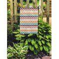 thumbnail image 2 of JSDART Beige Abstract Chevron Pattern Blue Chic Cyan Designer Easter Fun Garden Flag Decorative Flag House Banner 12x18 inch, 2 of 2