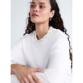 thumbnail image 4 of Scoop Women's and Women's Plus Scubaknit Pearl Embellished Sweatshirt, Sizes XS-4X, 4 of 5