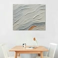 thumbnail image 2 of JEUXUS 20x16in Thick Texture White Abstract Oil Painting Thick Texture Beach Wave Landscape Oil Painting Family Wall Decorative Art Oil Painting, 2 of 4