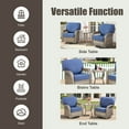 thumbnail image 4 of Yeahumalia 10 Pieces All Weather Wicker Patio Furniture Set with 2 Rattan Sofa, 4 Swivel Rocking Chairs, 2 Ottomans and 2 Side Table, Outdoor Conversation Set for Deck Yard Sunroom, Gray/Blue, 4 of 17