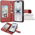 thumbnail image 3 of Tekcoo for iPhone 17 Case Wallet with ID Credit Card Holder for Women Men, Detachable Magnetic PU Leather Flip Wallet Phone Case for iphone 17 6.3" with Strap Kickstand Cover, Wine Red, 3 of 7