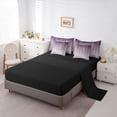 thumbnail image 5 of Homewish Gradient Purple Gray 7 Pieces Bedding Comforter Set,Stripes Print Full Bedding Set,Abstract Geometric Aesthetic Fitted Sheet Flat Sheet For Kids,Microfiber Bedroom Decor Reversible, 5 of 8