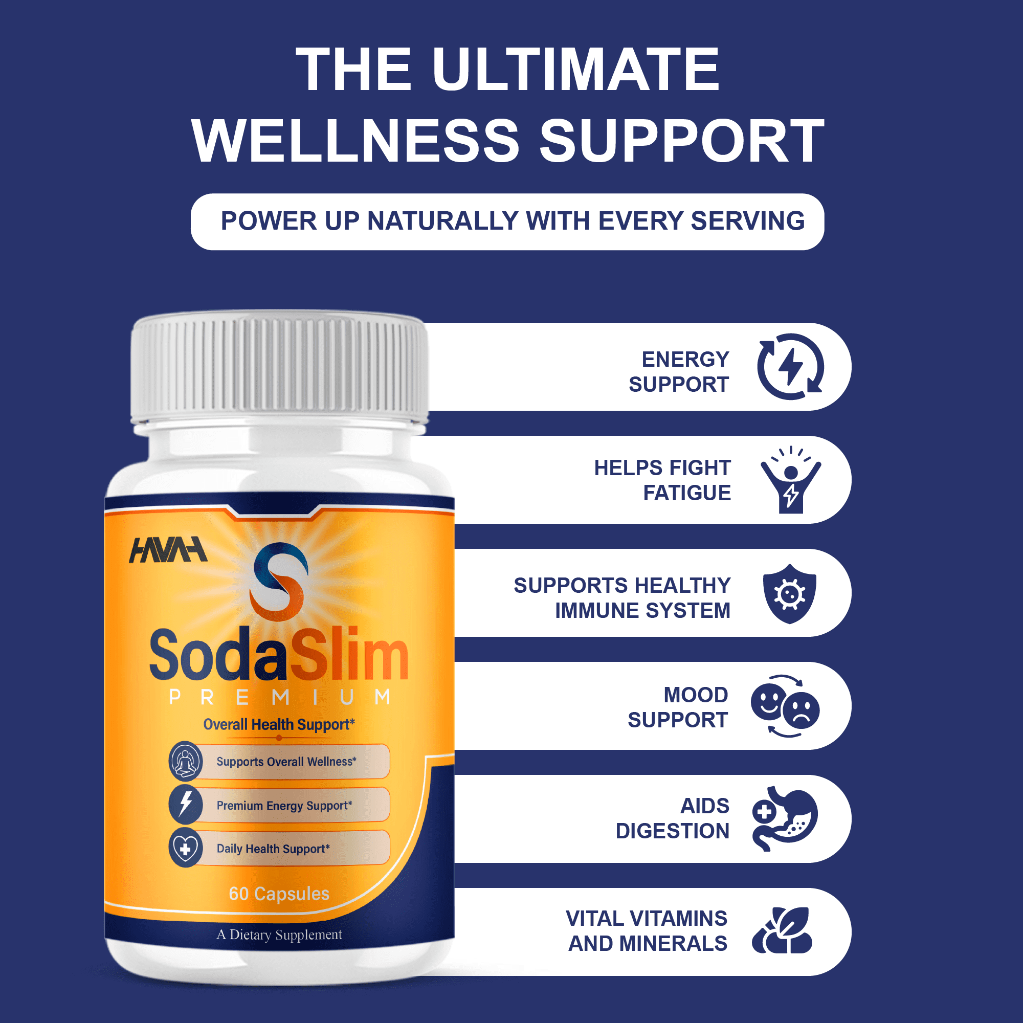 (5 Pack) SodaSlim Weight Support, Soda Slim Premium Supplement (300 Capsules)