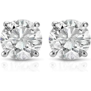 Ayansh Gems 1 ct Diamond Studs 14k White Gold Earrings