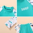 thumbnail image 6 of Tiny Cutey Toddler Boys Swimsuit Baby Long Sleeve Top Shorts Trunks Bathing Suit Set Swimwear Outfit with Hat for 2-3T, 6 of 8