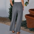 thumbnail image 4 of Denim Pants for Women Wide Leg Jeans Elastic High Waisted Pants Denim Lounge Pants Streetwear Full Length Pants Casual Loose Bottoms with Pockets, 4 of 7
