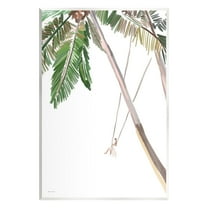 Stupell Industries Girl Swinging Tropical Palm Trees Casual Design Graphic Art Unframed Art Print Wall Art, Design by Amelia Noyes