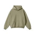 thumbnail image 3 of safuny Men's Crew Neck Sweatshirts Loose Hoodies Shirts Big&Tall Casual Workout Long Sleeve Tops Pockets Fashion Solid Color Pullover Green L, 3 of 4