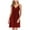 Wine, variant on Kaemgyyd Women Lace Nightgown Cute Bow Spaghetti Strap Cami Sleeveless Chemise Sleepwear Soft Deep V Pleated Flowy Sleep Dress