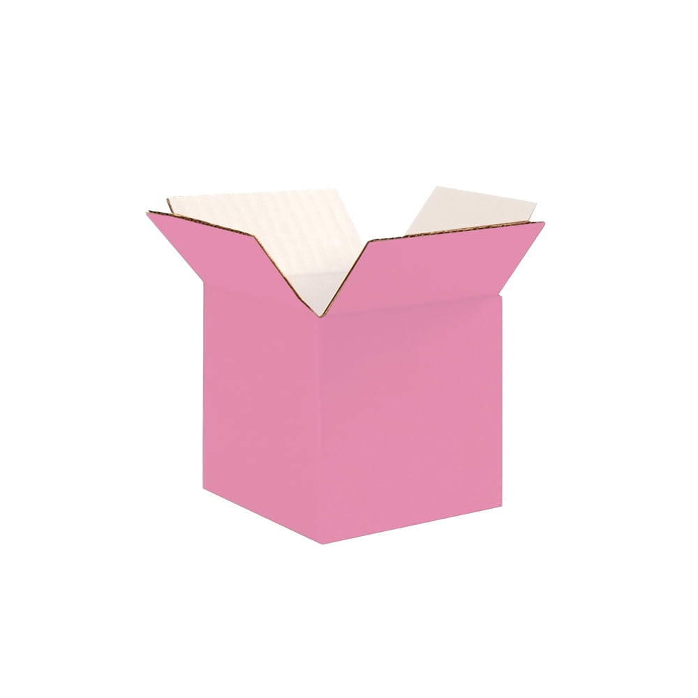 Ucanpack 1/8” Thick Corrugated Shipping Box 25 Pcs, Made In Usa- Boxes For Packaging Moving, Pink Cardboard Boxes 4x4x4", Packaging Box For Small Business