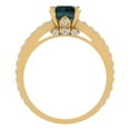 thumbnail image 4 of Solitaire with Accents Engagement Ring for Women - 1.465ct Natural London Blue Topaz in 14K Yellow Gold Promise Ring, 4 of 6