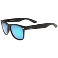 thumbnail image 4 of zeroUV Unisex Matte Finish Color Mirror Lens Large Square Horn Rimmed Sunglasses 55mm (Black / Forest) - 55mm, 4 of 5