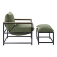 thumbnail image 5 of Sanders Sling Chair & Ottoman Matte Black Metal Frame in Green Chenille Fabric, 5 of 10