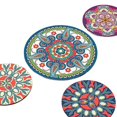 thumbnail image 4 of YIXIGGC Mandala Drink Coasters with Holder Set Ceramic Boho Coaster for Drinks Absorbent Black Holder Coasters for Coffee DYF329-4724, 4 of 5