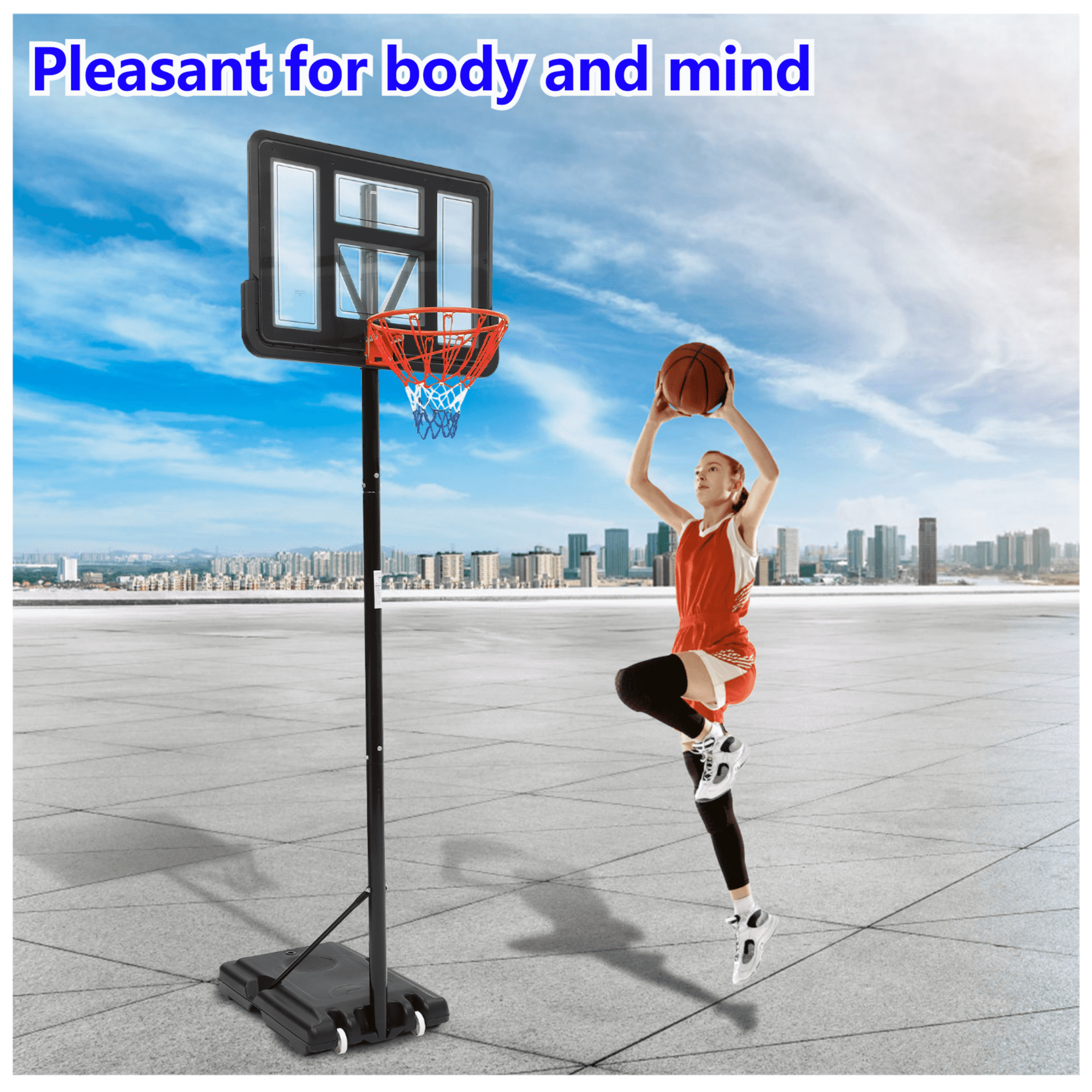 Momentous Assembly Portable Adjustable Outdoor 5.2-10 Ft Basketball Hoop – Assembles in 30 Minutes or Less
