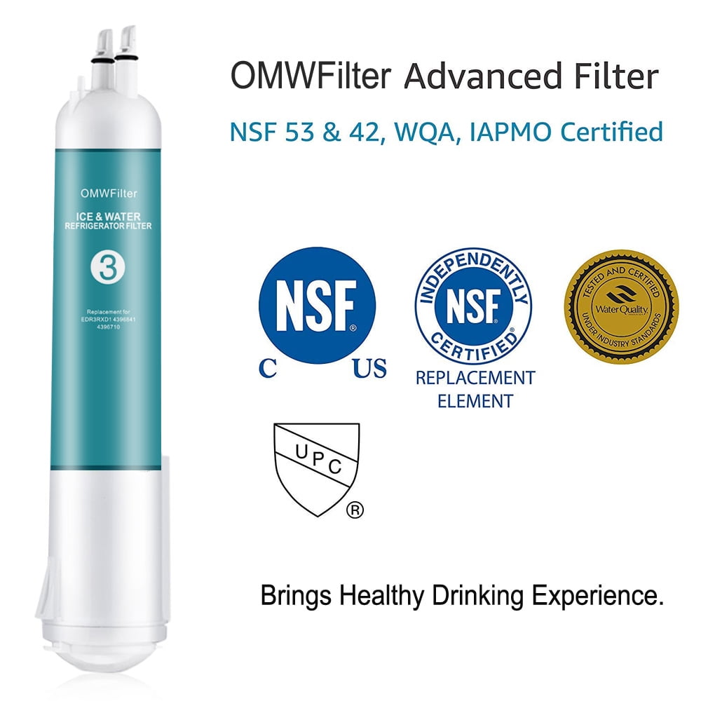 EDR3/RXD1 Water Filter 3 Replacement Compatible with Ice and Water Refrigerator Filter 4396841 4396710 4396710P 4396841P 9030 9083 469083 469030 46-9083 46-9030 P1RFWB2 P1WB2 P1WB2L T1RFKB1, 2-Pack