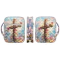 thumbnail image 6 of FOR U DESIGNS Flower Cross Pattern Bible Case Multifunctional Bible Carrier Tote Bag Church Bags Bible Journaling Supplies Protective Church Organizer Holder Bag, 6 of 7