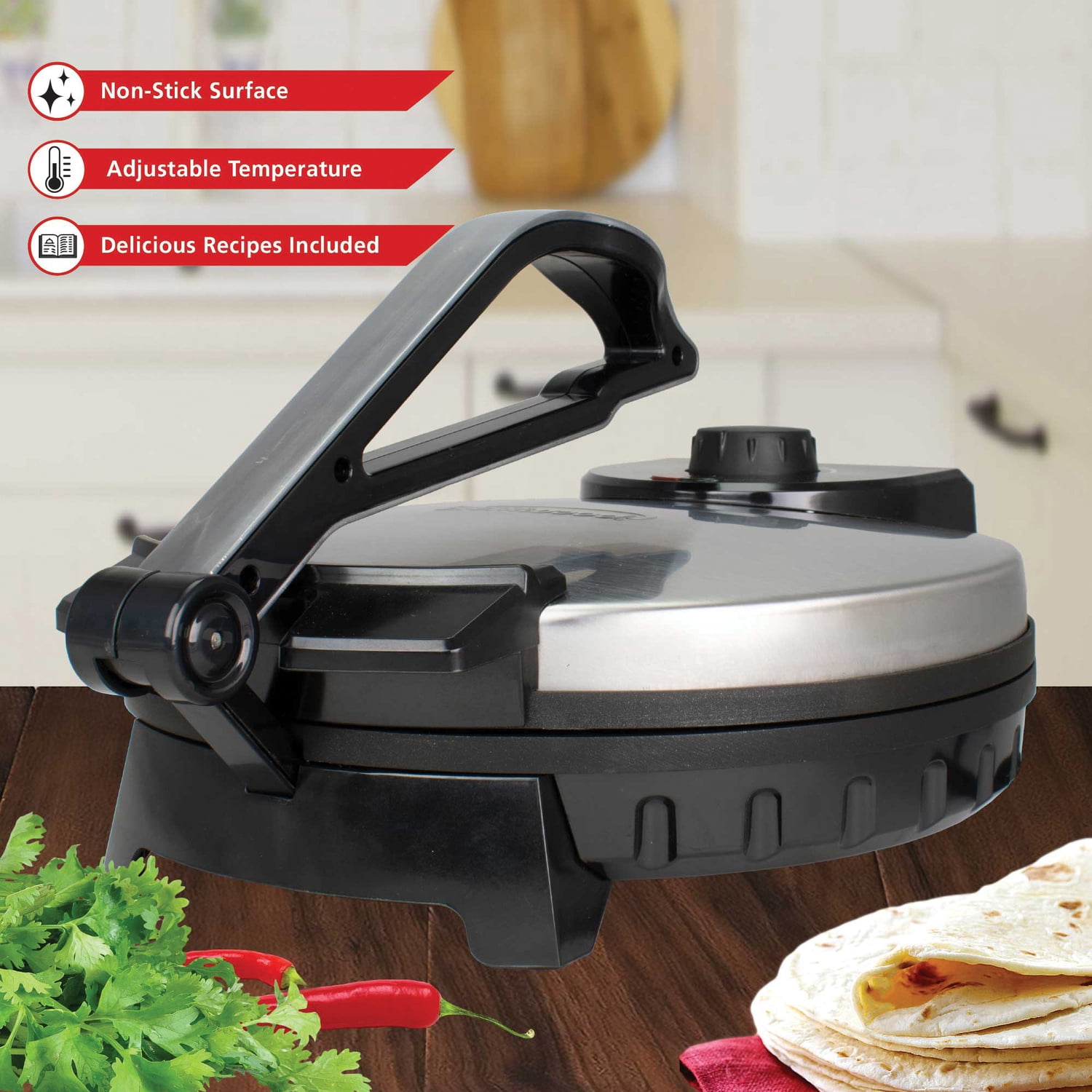 Brentwood Nonstick Electric Tortilla Maker (8 In.), TS-127PT