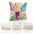 thumbnail image 4 of GOSMITH  Ice Cream Pillow Covers Summer Watercolor Green Yellow Red Print Decorative Throw Pillows Summer Decorations Pillowcase Square Cushion Cover Decor Home Couch Bed Soft, 4 of 5
