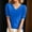 Blue, variant on Womens Short Sleeve Sweater Pull Over Sweaters Womens Baggy Sweater Women's Sweater Women Short Sleeve Tops Short Sleeve Knit Tops for Women Womens Tops Short Sleeve Blue M