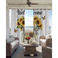 thumbnail image 6 of Spring Sunflower Blackout Curtains for Bedroom Living Room Darkening Curtains 63 Inches Long Yellow Butterfly Bows Pastoral Art Window Curtain 2 Panels Set Window Treatment Grommet Drapes 52"x63", 6 of 9
