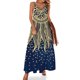 thumbnail image 1 of Vestido sin mangas con diseño de mandala y sol bohemio y dorado azul y confeti Vestidos de noche para mujer, 1 of 7