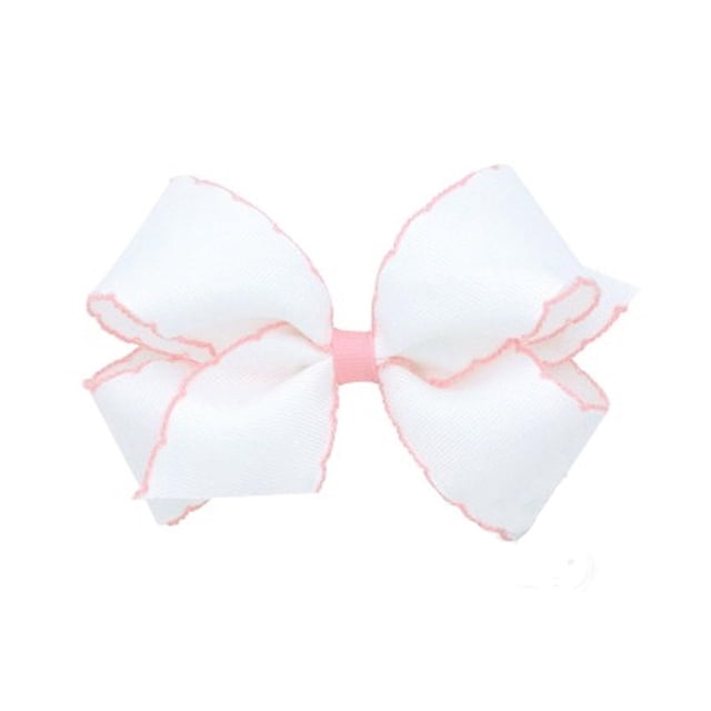 Moño mediano básico moonstitch blanco Wee ones rosa 3 Wee Ones 2978-WHTBL