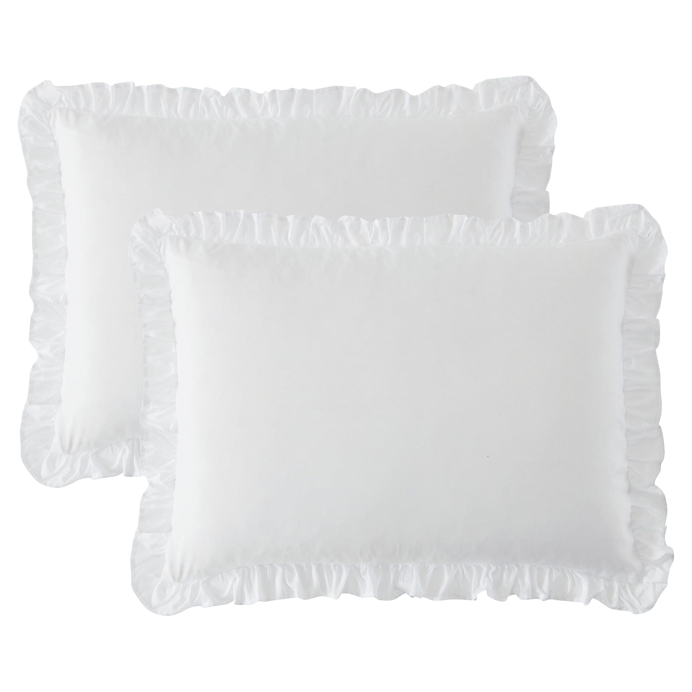 My Texas House Angelina Draping Ruffle Polyester Adult 2-Piece Bedspread Set, Bright White, Twin