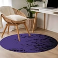 thumbnail image 4 of Halloween Round Area Rug 3.3Ft Washable Circle Rugs for Dining Room Table, Fall Horror Spooky Bats Gradient Black Purple Non-Slip Carpet Floor Mats Indoor Outdoor Carpet Runner Aesthetic Home Decor, 4 of 8