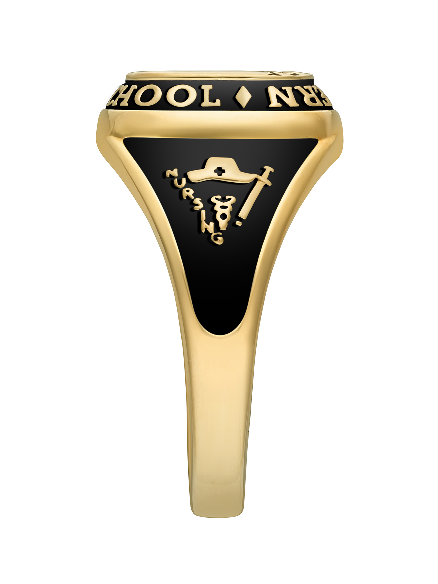 Order Now for 2025 Graduation, Freestyle Women's' 14K Gold over Sterling Classic Cushion Birthstone Class Ring, Personalized, High School or College Graduation