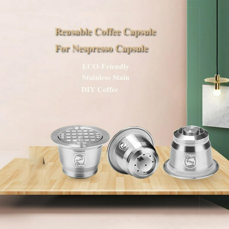 For Nespresso Stainless Steel Coffee Capsule Refillable Reusable Espresso Pods Q0L0 Walmart