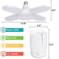 thumbnail image 3 of LED Garage Light 45W/60W Deformable Ceiling Lights Adjustable LED Panels for Workshop Warehouse Basement, 3 of 7