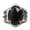 Black, variant on Punk Goth Vintage Gemstone Titanium Steel Casting Men's Ring