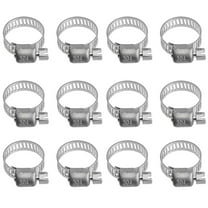 Stainless Steel Hose Clamps, Heavy Dutry Small Hose Clamps, 1/2 inch to 3/4 inch Worm Gear Metal Hose Clamps for Pipe, Dryer Repair, Tubing and Fuel Line, 12 Pack, 0.82x0.31"