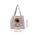 thumbnail image 3 of Soft Furry Pet Carrier Bag For Small Dogs And Cats, Head Out Breathable Travel Tote, Teddy Bear Style Shoulder Handheld Carrier, Gray Khaki, 3 of 6