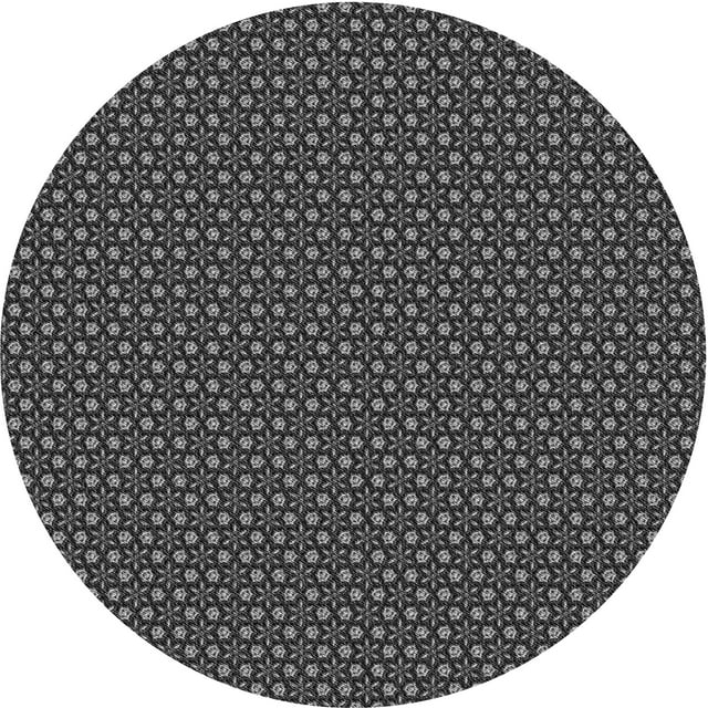 Ahgly Company Tapis Rond Lavable en Machine Intérieur Transitionnel Noir Charbon, 5 Pieds Rond