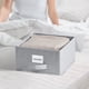 thumbnail image 1 of Caja De Almacenamiento Caja de almacenamiento de tela de lino sintético con tapa, juego de 1 pieza para sábanas, ropa y organización de armarios. JASKFLY, 1 of 3