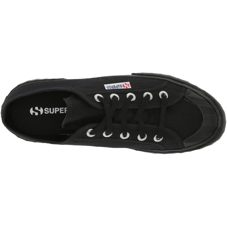 Superga 2630 Cotu All Black Lace Up Rounded Toe Tennis Shoe Signature  Sneaker (Full Black, 9.5)