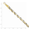 thumbnail image 2 of Real 14kt Two-tone Fancy Hollow Link Bracelet; 7.75 inch; Lobster (Fancy) Clasp; for Adults and Teens; for Women and Men, 2 of 2