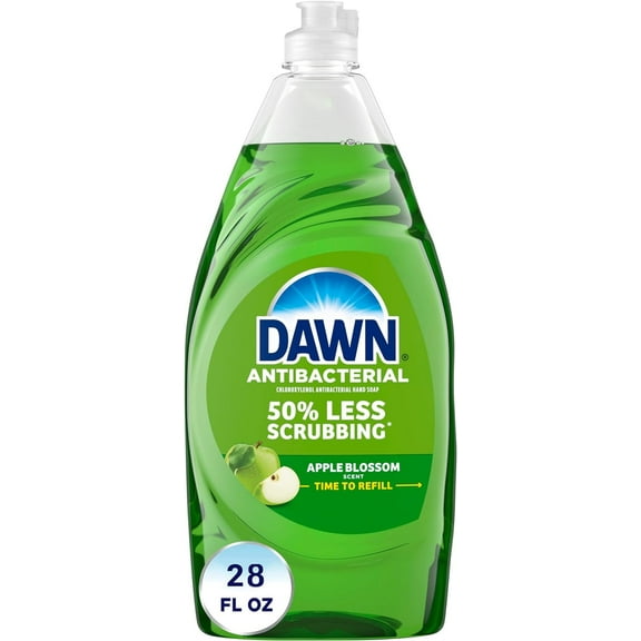 Dawn Ultra Antibacterial Liquid Dish Soap, Apple and Blossom Scent, 28 Fluid Ounce