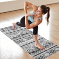thumbnail image 6 of Black Geometric Triangle Diamond Pattern Hot Yoga Mat Towel Non Slip for Hot Yoga - Quick-Drying Yoga Mat Cover with 4 Corner Pockets with Travel Bag - Hot Yoga Towel Non Slip 70"x26", 6 of 6
