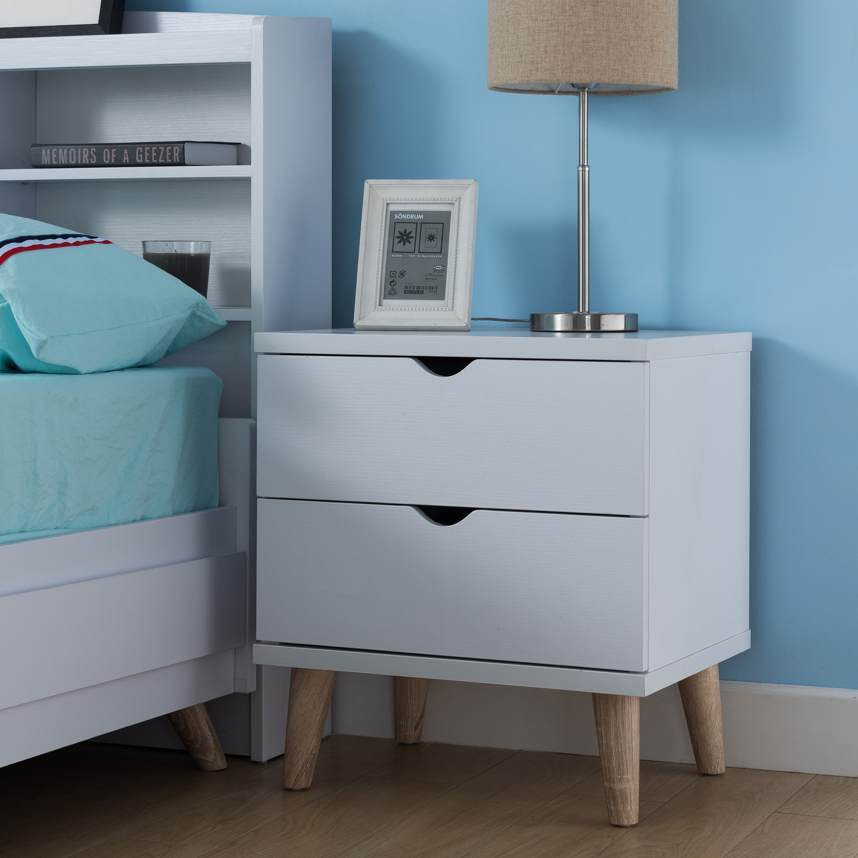 Furniture of America Enora 2-Drawer Wood White Nightstand