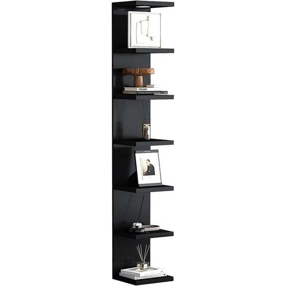 Versatile 7 Tier Wall Shelf Unit,White Lack Wall Shelf,Display Floating Shelf with LED Remote Control Light