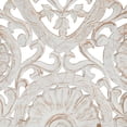 thumbnail image 6 of DecMode White Wooden Handmade Intricately Carved Floral Wall Decor with Copper Accents, 6 of 13