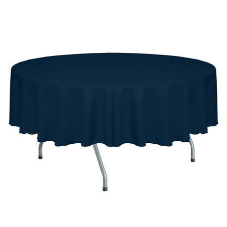 

Ultimate Textile Faux Burlap - Havana 58-Inch Round Tablecloth - Basket Weave Navy Blue