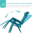 thumbnail image 6 of Best Choice Products 30" Extra Wide Folding Zero Gravity Patio Lounge Chair w/Adjustable Canopy Shade - Peacock, 6 of 9