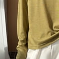 thumbnail image 3 of Ke1Clo Women's Long Sleeve Tops Casual Fashion Crew Neck Comfy Pullover Loose Solid Ribbed Knit Sweater Blouse Army Green XXL, 3 of 4