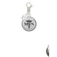thumbnail image 2 of Delight Jewelry Silvertone Domed Black MSN - Silvertone Clip on Charm with Clear Crystal Drop, 2 of 4